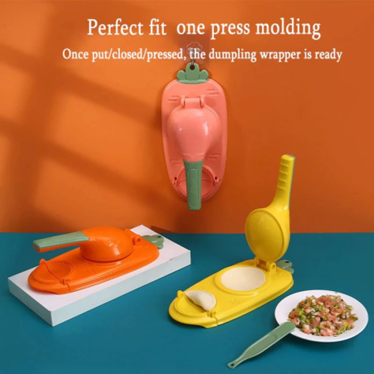 2 in 1 ম্যাজিক পিঠা মেকার-2 In1 Dumpling Maker DIY Kit Wrapper Presser Manual Labor- Machine Kitchen Gadgets