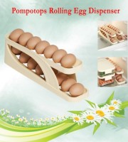 2 Pcs Double-Layer Egg Dispenser Automatic Roll-Down Egg Storage Rack Slide Egg Carton Refrigerator Egg Basket Kitchen Countertop Egg Holder Availability: In Stock