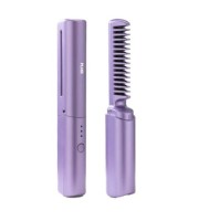 2-in-1 Mini Portable Wireless Straight Hair Comb for Curly Hair & Beard