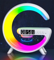 5IN1 Smart wireless Charger Table Lamp Bluetooth Speaker Alarm Clock RGB Colorful Atmosphere Lights