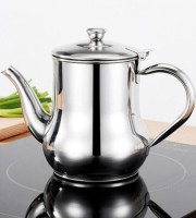 Stainless Steel Oil Strainer Pot Oil Dispenser With Removable Filter Tea Kettle Oil Separator Grease Storage Can For Home