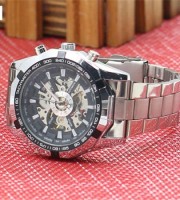 2022 New Fashion Men Hand-Winding Skeleton Automatic Mechanical Stainless Steel Sport Wrist Watch