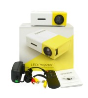 YG300 Yellow Mini LCD Projector 400-600 Lumens 320 X 240 Pixels HD Video 3.5mm Audio Interface Home Projector Media Player