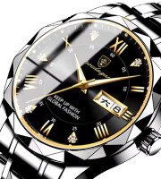 New Poedagar P20 Quartz Stainless Steel Watch For Men Watch Black