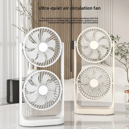 Double-Head High Wind Air Circulation Desktop Fan Portable Double-Layer Cooling Fan (UB-052 Desktop Fan)